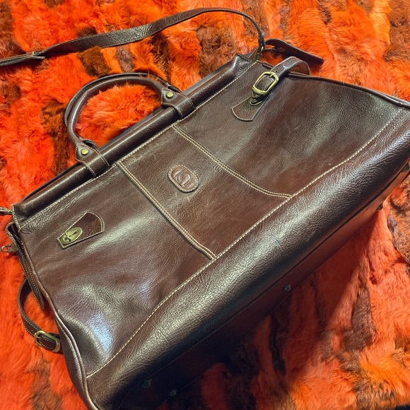 Matias Brown Genuine Leather Briefcase - Picture 4 of 6